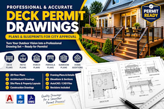 create a deck plans, deck permit drawings, patio and pergola plans