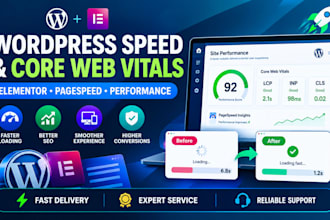 fix elementor core web vitals and speed up wordpress website