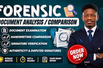 do forensic document analysis, report writing signature and handwriting analysis