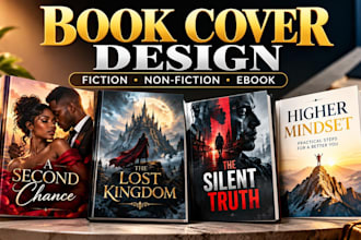 create an illustrated book cover design and custom cover illustration