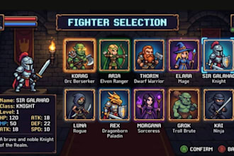 draw pixel art ui buttons weapon item pixel icon inventory menu layout pixel art