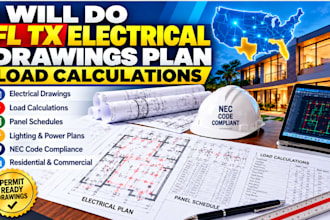 do fl tx electrical drawings plan load calculations