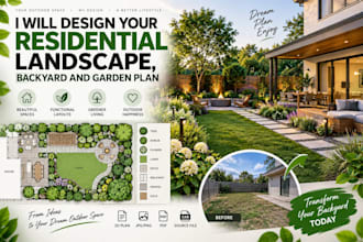 design your residential landscape, backyard and garden plan