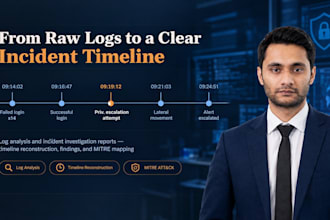 analyse security logs and deliver an incident investigation report