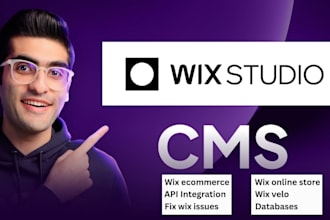 design wix website with wix cms dynamic pages, wix studio, ecommerce and booking