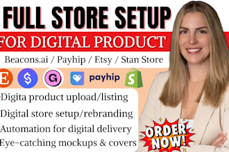 design payhip website or payhip store to sell digital products online