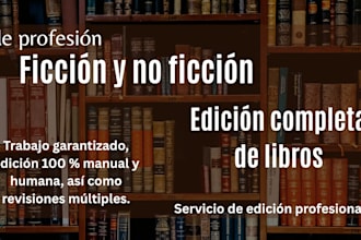 editar libros de ficción y no ficción, novelas y guiones en español