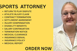 be your sports lawyer for injury clauses, insurance  and contract termination
