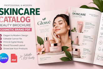 skincare catalog canva beauty brochure cosmetic brand pdf