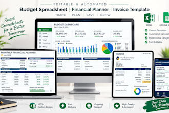 design editable excel google spreadsheet budget finance tracker invoice template