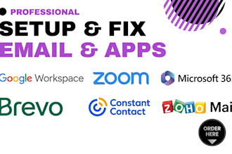 setup fix google workspace zoom microsoft 365 brevo constant contact zoho mail