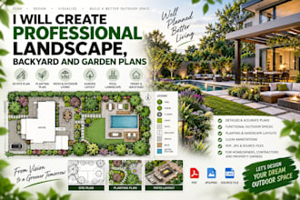 create professional landscape, backyard and garden plans
