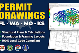 do structural permit drawings for fl, wa, mo, and ks