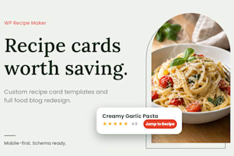 design a wp recipe maker template and redesign your food blog