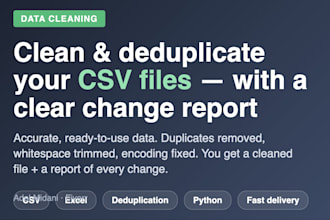 clean and deduplicate your CSV with a clear change report