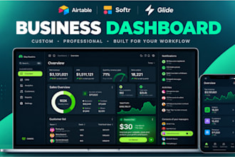 design an internal dashboard, portals with airtable, softr, glide for businesses