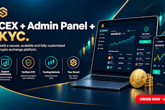 develop centralized crypto exchange with admin panel kyc trading platform