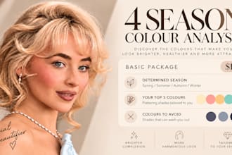 do a professional seasonal color analysis and color palette