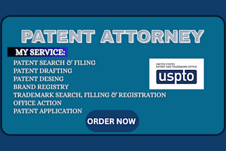 be your licensed us patent attorney for patent search and filing