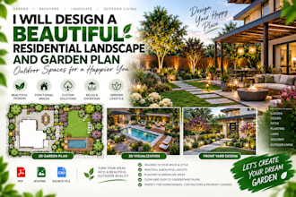 design a beautiful residential landscape and garden plan