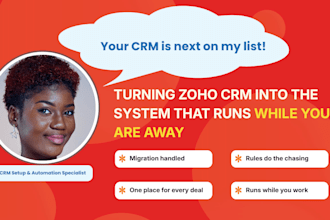 setup zoho CRM, zoho one, zoho books, zoho campaigns and automation