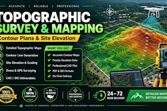 do topographic survey, mapping, drawing, contour plan service