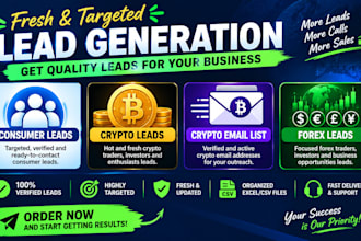 deliver fresh consumer leads, crypto leads, crypto email list, forex leads
