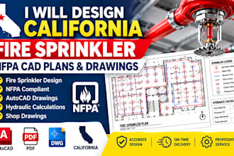 design california fire sprinkler nfpa cad plans and drawings