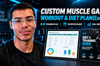 custom muscle gain workout and diet plan