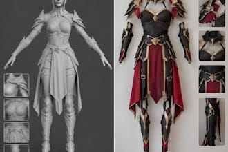 design wearable 3d cosplay creation, cosplay armor, cosplay model, prop, mask
