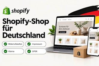 build or redesign a shopify dropshipping store for germany with full legal setup