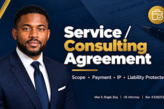 draft a professional service or consulting agreement by US attorney