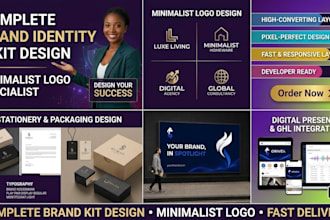 design professional business brand identity and branding kit minimalist logo