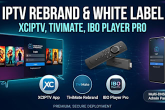do premium iptv rebrand, white label app, tivimate, xciptv app, and ibo player