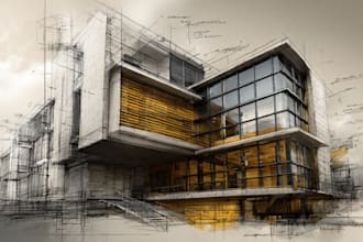 hand draw architecture and urban design sketches