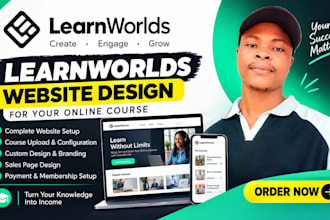 design your learnworlds website and set up your online course