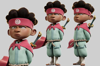 custom 3d cartoon character stylized 3d character model cute anime animation