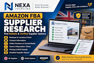 do  amazon fba supplier research and verification