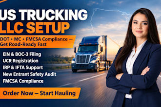 help setup US trucking llc, dot number mc authority in fmcsa