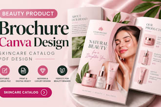 beauty product brochure canva skincare catalog PDF design