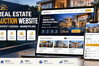 create real estate auction website and property website