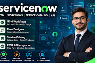 develop servicenow itsm workflows flow designer service now catalog rest API