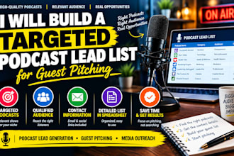 build a targeted podcast lead list for guest pitching