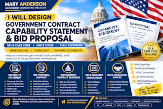 create a government contract capability statement, bid proposal, uei cage code