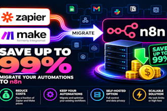 migrate zapier and make automations to n8n and reduce your costs