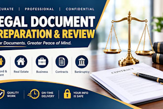 prepare legal documents for landlord tenant, real estate, business and bankrupt