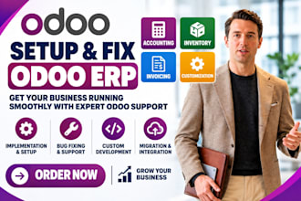 configure and customize odoo erp for accounting, inventory, CRM and HR