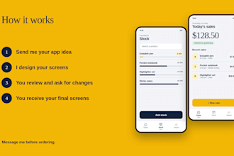 design a modern mobile app UI mockup and clickable prototype