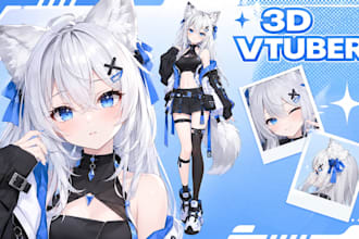 design 3d character models vtuber anime 3d rigging vroid or vrchat