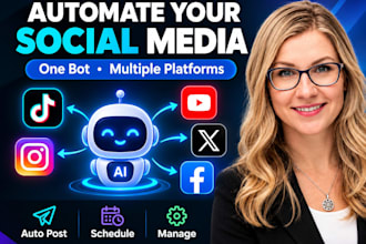 create automated social media bot tiktok instagram youtube twitter facebook bot